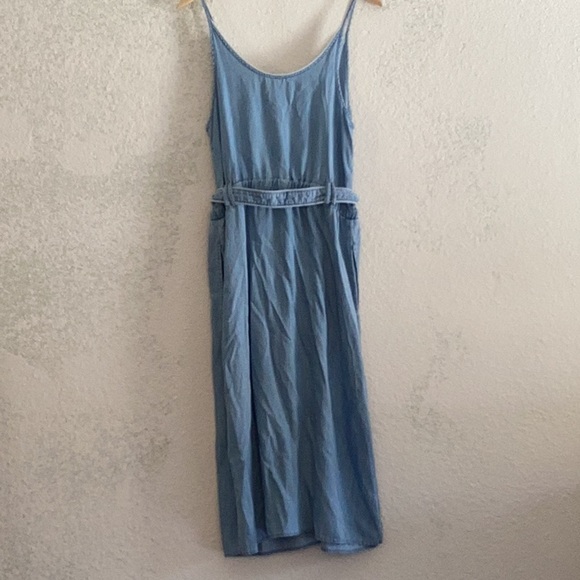 Cloth & Stone Anthropologie Light denim Blue Dress w/tie waist Size Small - Picture 5 of 8